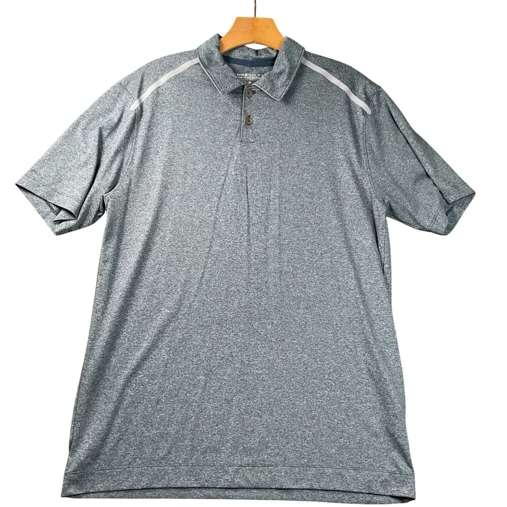Nike Golf Polo Shirt Mens Size‎ M Blue Gray Excellent Dri-FIT Tour Performance